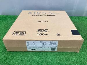 【中古品】FDC(フジクラ・ダイヤケーブル) 電気機器用ビニル絶縁電線 KIV 5.5 5.5SQ 黒 100m　ITVDS454882O