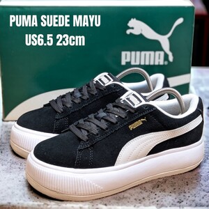 PUMA プーマ スエード マユ 23cm ブラック 厚底スニーカー　レディーススニーカー　PUMAスニーカー　PUMA厚底