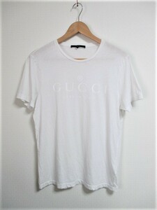 ☆ＧＵＣＣＩ グッチ ロゴ Ｔシャツ/メンズ/Ｓ☆大人気モデル☆ホワイト×ホワイトロゴ 