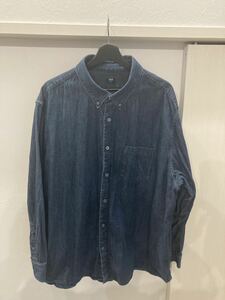 UNIQLO 大きい　サイズ　4XL 5L デニム　ジャケット　シャツ 長袖 長袖シャツ トップス　アウター　メンズ　オシャレ ジーンズ ジージャン