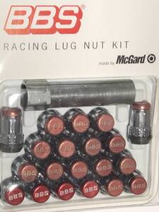 【中古品】BBS Racing Lug Nut (Black×Red)　レーシングラグナット（レッド）　M12×P1.25 匿名配送