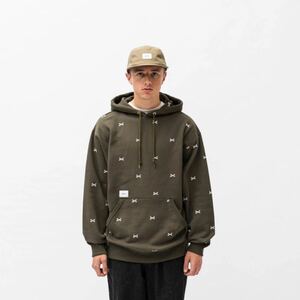 WTAPS 22AW ACNE/HOODY クロスボーン スウェット パーカー　カーキ　ダブルタップス