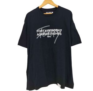 フォーティーパーセントアゲインストライツ FORTY PERCENTS AGAINST RIGHTS 両面ロゴプリント クルーネックTシャツ メンズ import：XL 