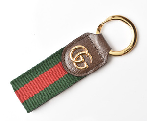 グッチ キーリング/キーホルダー GUCCI グリーン/レッドライン ゴールド オフィディア 523161 HE2NG 8742