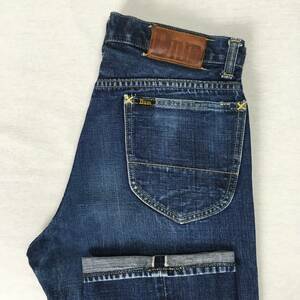 【旧】DENIME ドゥニーム ORIZZONTI オリゾンティ Lee 101Bタイプ 日本製 ジーンズ W30 セルビッチ 黄耳 ボタンフライ 革パッチ