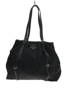 PRADA◆トートバッグ/ナイロン/BLK/無地/BR3919