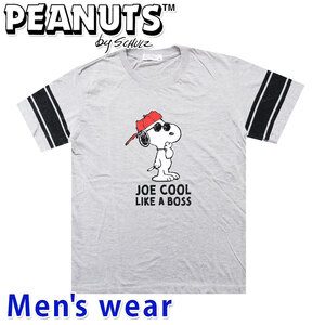 スヌーピー 半袖 Tシャツ メンズ PEANUTS 犬 プリント グッズ S1122-289A Mサイズ GY(グレー)