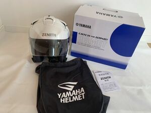 『美品！』YAMAHA YJ-17 ZENITH-P サイズM 57−58cm パールホワイト バイクヘルメット ジェット ヤマハ ゼニス『１円スタート』