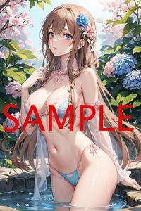 N-(1179)オリジナル 美少女 アニメ イラストアート 美乳　美脚　光沢高品質 A4サイズ ポスター