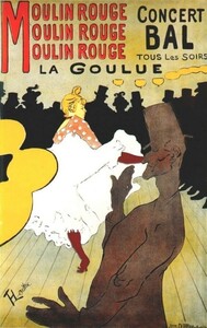 【フルサイズ版】ロートレック ムーラン・ルージュ La Goulue ポスター 1891年 絵画風 壁紙ポスター 381×603mm はがせるシール式 003S2