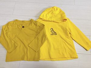 子供服 パーカー Tシャツ 長袖 イエロー マスタード 90 まとめ売り