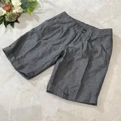 美品 無印 MUJI 【L】 ウール100% グレンチェック ハーフパンツ