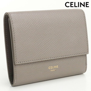 中古 セリーヌ 三折財布小銭入付き レディース ブランド CELINE スモール トリフォールドウォレット カーフスキン