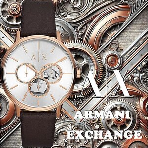 アルマーニ・エクスチェンジ 新品1円 スケルトン 美しいゴールド＆シルバーARMANI EXCHANGEマルチファンクション AX2440 腕時計 メンズ