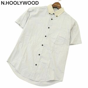 N.HOOLYWOOD ミスターハリウッド 春夏 襟切替★ 半袖 シャツ Sz.36　メンズ グレー 日本製　A4T06318_6#A