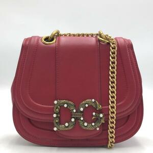 ［美品］ドルチェ&ガッバーナ　ドルガバ　 Dolce & Gabbana チェーンショルダーバッグ　amore アモーレ　パール