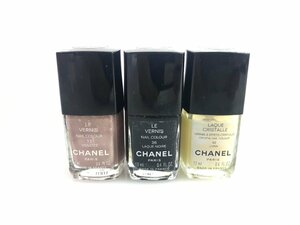 シャネル　CHANEL 　ヴェルニ　ラッククリスタル　ネイルエナメル　ネイルカラー　#73#36#92　ブラックカラー他　13ml×3本　KES-2344