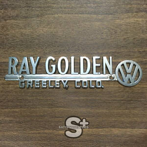 激レア RAY GOLDEN Volkswagen USディーラーエンブレム《入手困難》フォルクスワーゲン ビートル バス カルマンギア 空冷 VW ムーンアイズ 