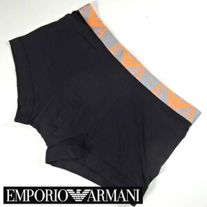 新品 EMPORIO ARMANI エンポリオアルマーニ ロゴ ボクサーパンツ 下着 ボクサーブリーフ M 黒 灰 オレ メンズ 男性 紳士 正規品