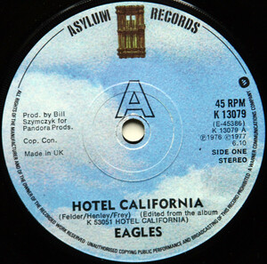 英7 Eagles Hotel California K13079 Asylum Records, Asylum Records /00080