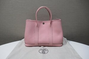 エルメス HERMES ガーデンパーティ TPM 30 T刻印 2015年 ローズサクラ バッグ トート ピンク 中古 ランクＡ BRB・バッグ・財布