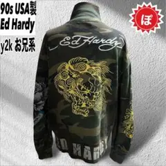 ✅USA製 90s Ed Hardy camo damage jacket