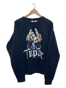 WACKO MARIA◆TUPAC/CREW NECK SWEAT SHIRT/JERZEESボディ/スウェット/M/コットン/BLK