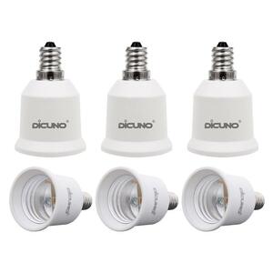 DiCUNO E12→E26 口金変換アダプター 電球ソケット 最大仕事率200Ｗ 200度耐熱 6個セット