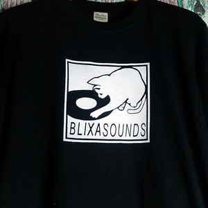 送込 【BLIXA SOUNDS】白ネコ音★ブラック★S~XLサイズ