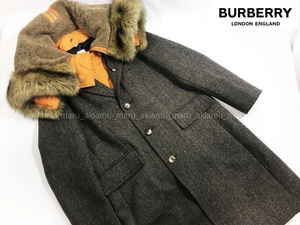 定価50万 BURBERRY LONDON ENGLAND　バーバリー ロンドン イングランド　ファー ウールコート (50) 