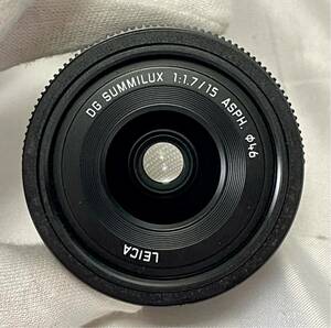 1円〜③ 美品 Panasonic H-X015 LEICA DG SUMMILUX 15mm F1.7 ASPH 単焦点 レンズ パナソニック カメラ フィルターレンズ付