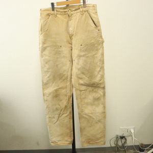 G824 2005年代製 カーハート Carhartt ペインターパンツ USA製■00s 表記33インチ ブラウン BRN ダック ダブルニー アメカジ ストリート 