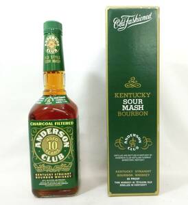 1000円スタート 酒 BOURBON WHISKEY ANDERSON CLUB 10年 SOUR MASH 750ml 43％ アンダーソン クラブ 未開栓 箱付 10 酒U510