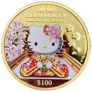 ハローキティ金貨 HELLO KITTY 日本 2014年 1/2オンス 15.5g 24金 純金 カラーコイン イエローゴールド コレクション Gold