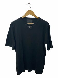 PRADA◆23SS/トライアングルプレート/Tシャツ/XS/コットン/BLK/S232/ブラック//