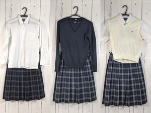 【as1204】東京都板橋区立中台中学校 女子用学生服 制服 カッターシャツ+ニットベスト+セーター+夏服スカート◆i35