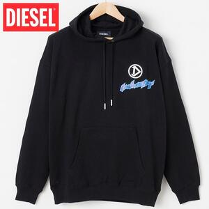 M/新品 DIESEL ディーゼル プルオーバー パーカー スウェット SUMMERE4 メンズ レディース ブランド 黒