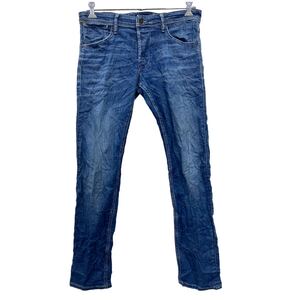 JACK&JONES デニムパンツ W33 ジャックアンドジョーンズ ブルー ボタンフライ スリムフィット 古着卸 アメリカ仕入 2405-845