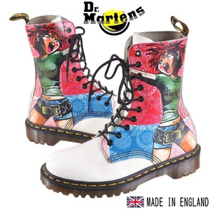 イングランド製 ヴィンテージ Dr.martens ドクターマーチン 10ホールブーツ ジャパニメーション系 アニメ柄 UK5 24.0cm(14075