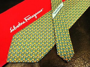 ★並品★4R01873【Ferragamo】フェラガモ「ライオン 動物 柄」ネクタイ