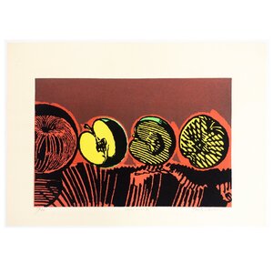 【SHIN】城所祥　「GREEN APPLES ⅩⅡ」　板目木版画　ed.15/30　シート　静影の版画家