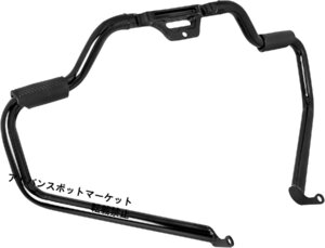 バイク用 フロント エンジンガード ハイウェイ クラッシュバン ガード ブラック スチール 耐久性 33mm ハーレー ソフテイル 2018-2022 対応