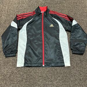 △adidas アディダス ウインドブレーカー 140cm 裏起毛 黒　ジャケット スポーツ