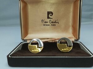 【カフス】Pierre cardin　ピエールカルダン　ゴールド×シルバーカラー　円形　カフリンクス　箱付　SY02-OM1