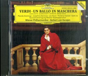 D00162476/CD/ヘルベルト・フォン・カラヤン「Un Ballo In Maschera (Highlights)」