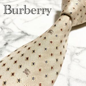 Burberry バーバリー　 ドット柄　マルチカラー　ベージュ　ホースロゴ　ネクタイ　