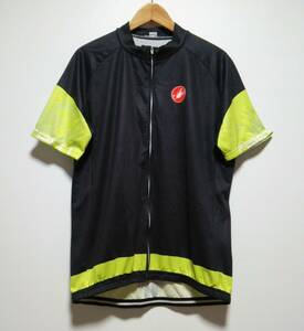 美品 使用1度 CASTELLI カステリ ★メンズ5L★ 春夏 半袖フルジップジャケット 半袖ジャージ 半袖シャツ サイクルジャージ 自転車 ロード