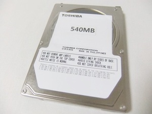 希少【保証付・送料185円～】NEC製 PC-98ノートシリーズ用内蔵2.5インチIDE HDD 540MB 信頼の東芝製 予備やバックアップに 動作確認済