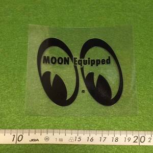 MOON Equipped Eyeshape Die Cut ステッカー 抜きデカール シール 黒 左向き 転写式 ふち無し mooneyes moon eyes ムーンアイズ ダイカット