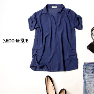 ☆☆ 美品 (株)ワールド SHOO-LA-RUE シューラルー ☆☆ 綺麗め シャドー格子柄 カットソー M 春 夏 21B06